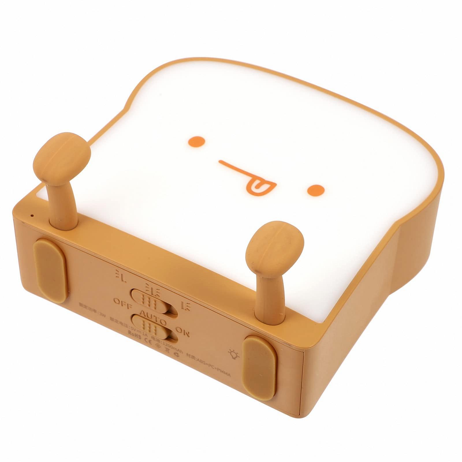 Нічник UKCOCO Toast для дитячої кімнати силіконовий USB лампа для дітей забавний нічник ABS, фото №1