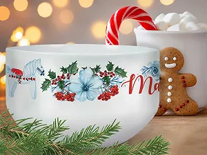 Тарелка для хлопьев GRAZDesign Рождественский мотив для детей и взрослых, Керамика synthetic.ua - Фото 1