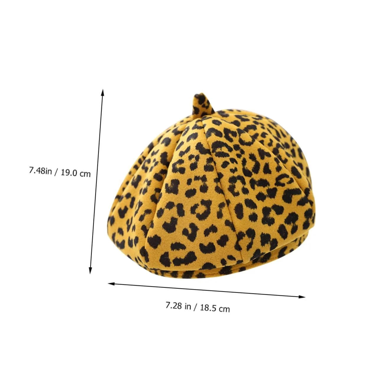 Берет OATIPHO з леопардовим принтом Жовтий, фото №2 Берет OATIPHO з леопардовим принтом Жовтий, фото №2