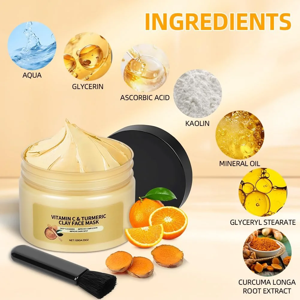 Маска для обличчя BUTBU Набір для жінок Глиняна маска з куркумою, фото №3