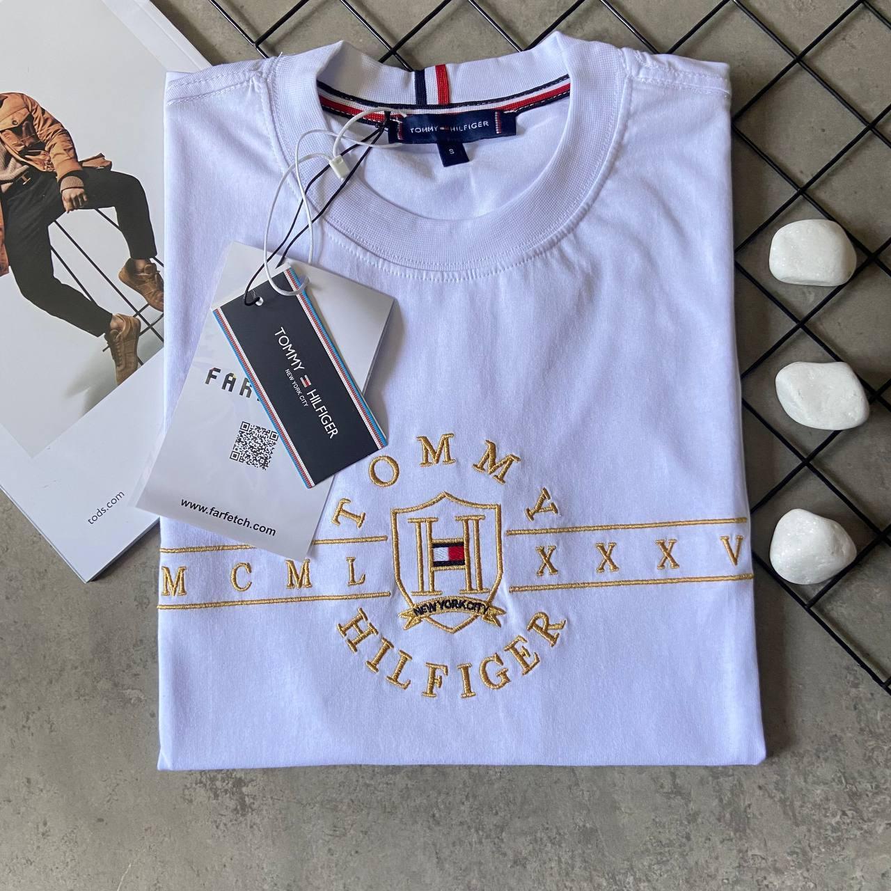 Футболка мужская брендовая Tommy Hilfiger белая, фото №4