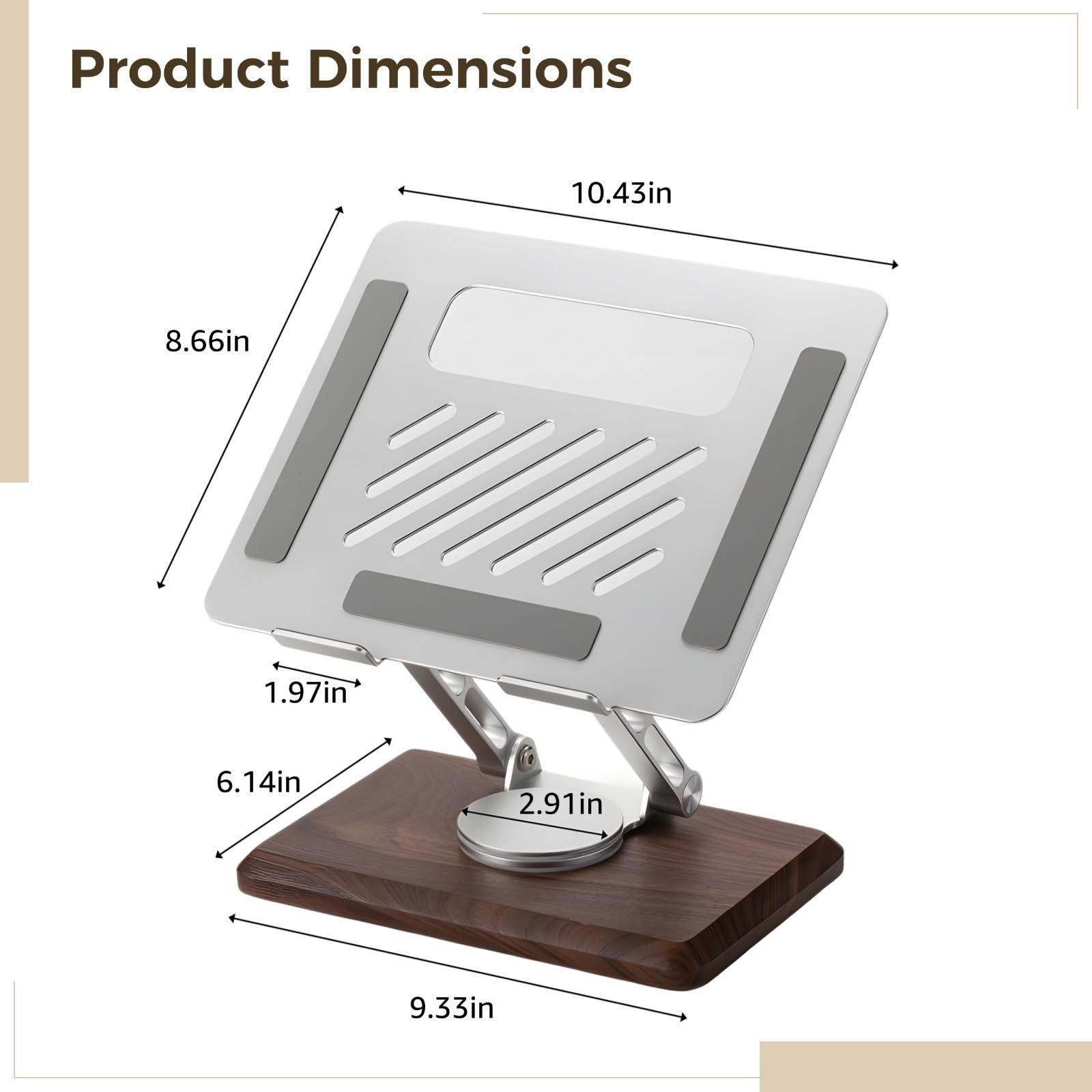 Регулируемая по высоте подставка для ноутбука с вращением на 360, фото №3