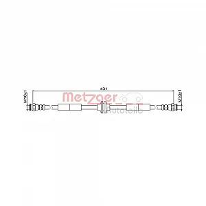 Гальмівний шланг METZGER 4111804 для ALFA ROMEO, передня вісь зліва - Фото 1