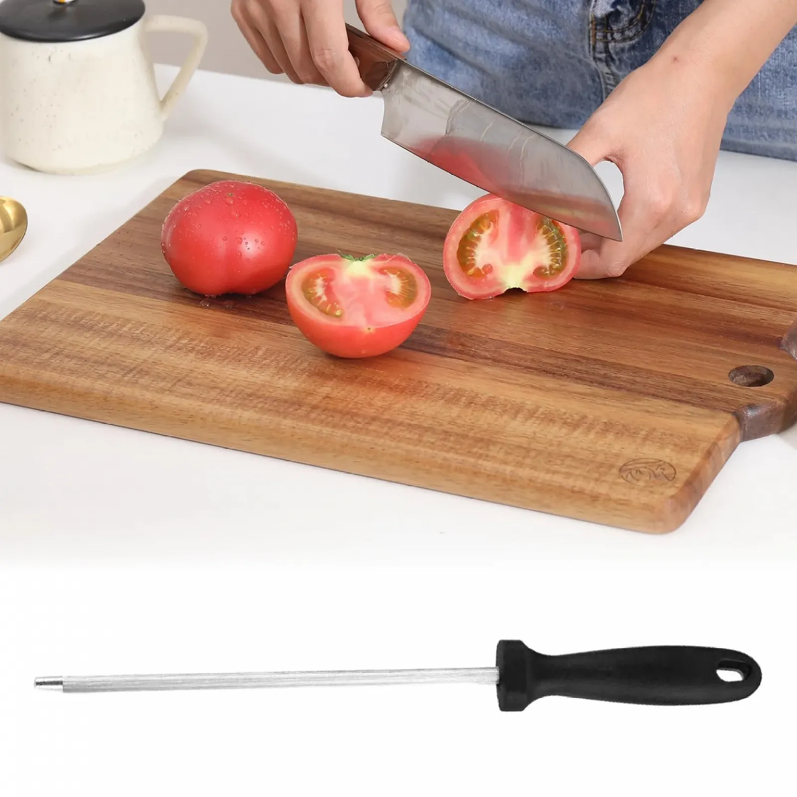 Точилка для ножів вуглецева сталь 6.5 дюйма з ергономічною ручкою портативна, фото №5