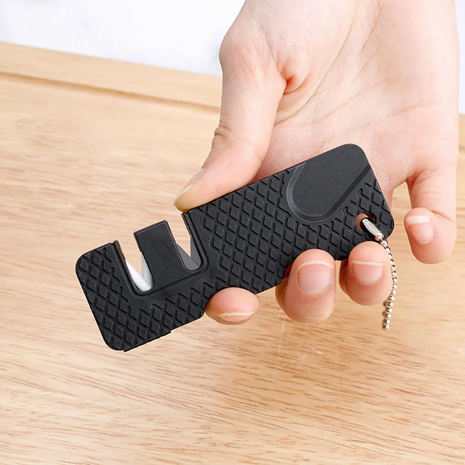 Ручная точилка для ножей карманная с цепочкой, фото №5