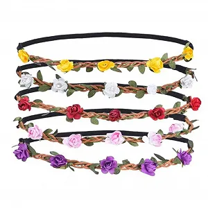 Вінок для волосся Квітковий Богемний Різнокольоровий 6 шт - Фото 1