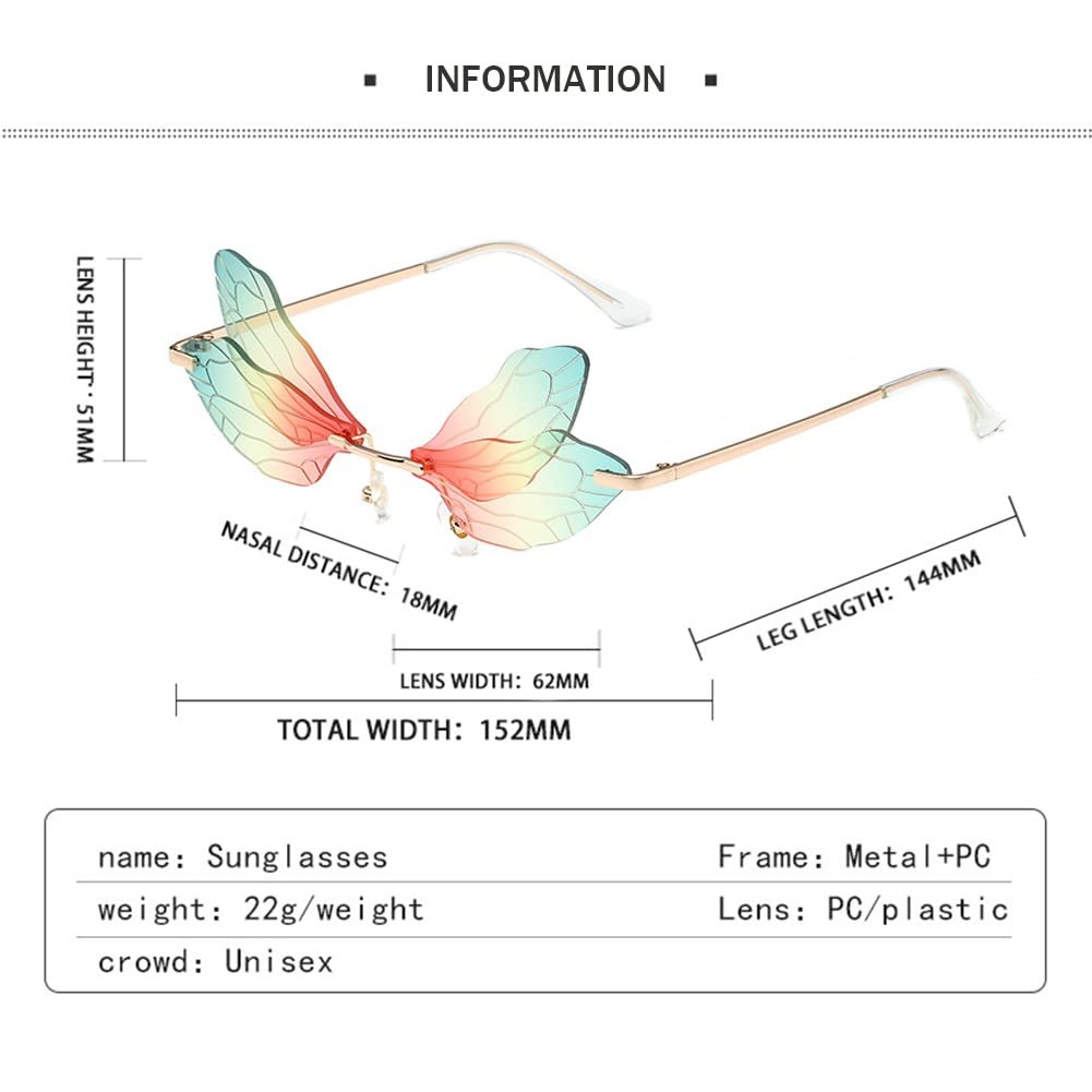 Сонцезахисні окуляри Без оправи RUNHUIS Метелик, фото №3