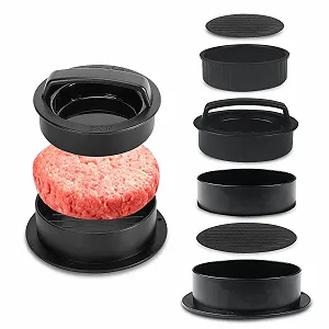 Набор для бургеров Burger Press Set 3 в 1 пластиковый Черный - Фото 1