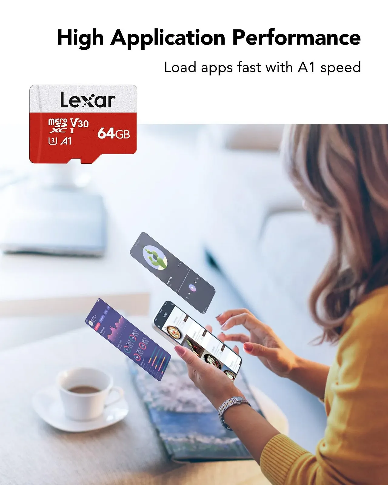 Карта пам'яті Micro SD Lexar MicroSDXC TF 64ГБ 100МБ/с A1 U3 C10 V30 (5 шт. в упаковці), фото №4 Карта пам'яті Micro SD Lexar MicroSDXC TF 64ГБ 100МБ/с A1 U3 C10 V30 (5 шт. в упаковці), фото №4