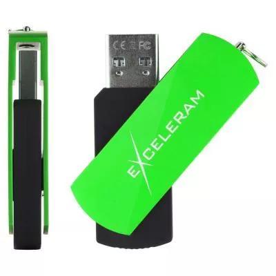 USB флеш-накопитель Exceleram 16GB P2 Series Green/Black USB 2.0 EXP2U2GRB16, фото №4