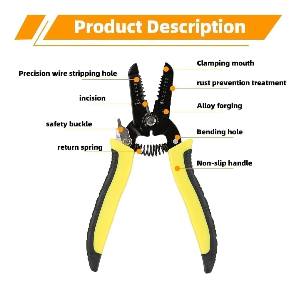 Стриппер 10-22AWG 7 в 1 многофункциональный Two-tone, фото №4