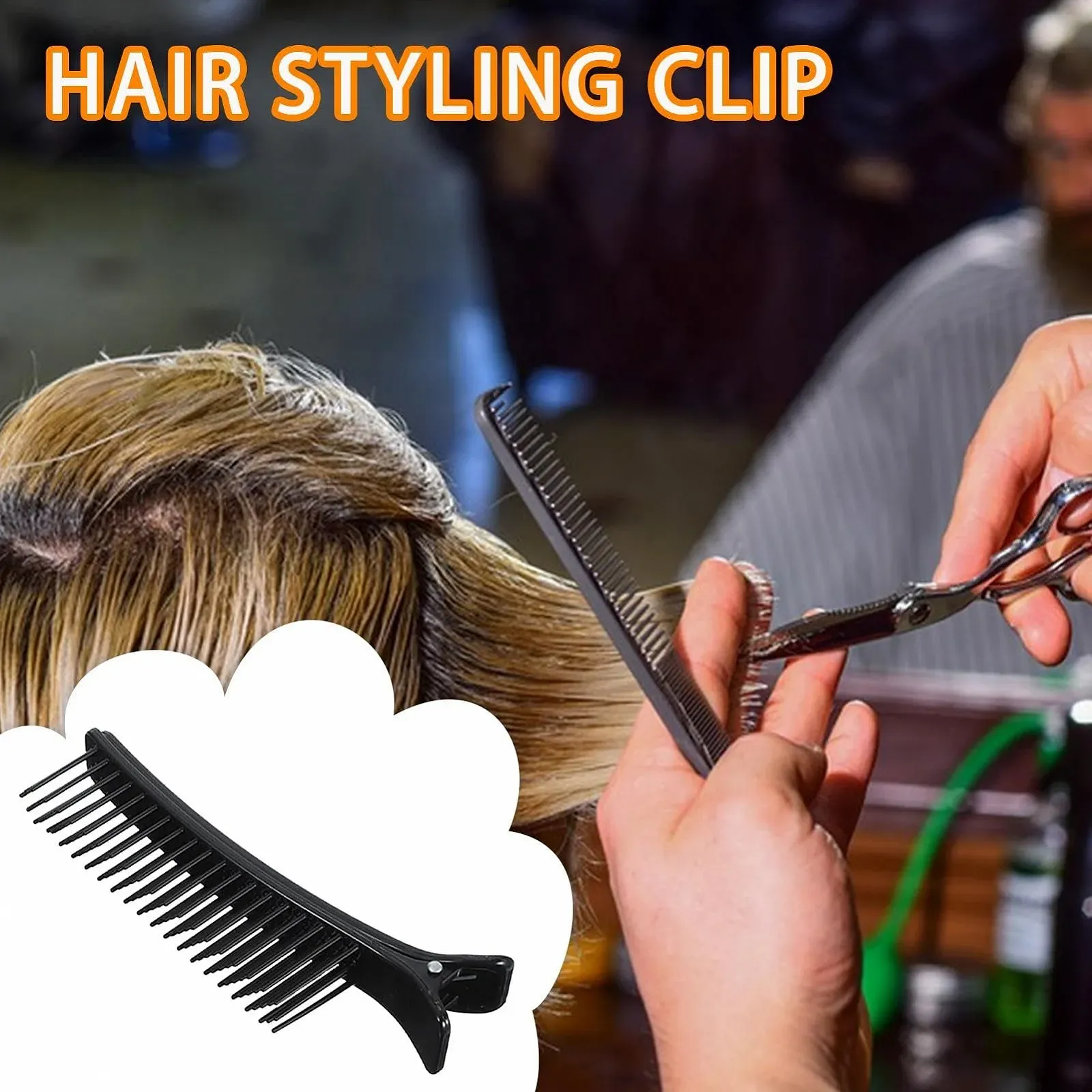 Зажимы для волос Salon - Расческа и зажимы для разделения волос | Профессиональный зажим-расческа с нескользящей ручкой для легкой укладки - Зажимы для волос, зажимы-аллигаторы, фото №2