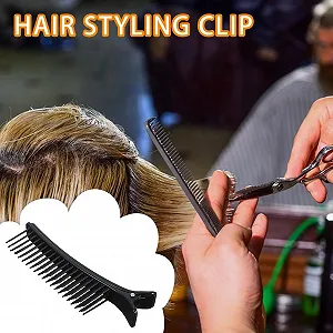 Зажимы для волос Salon - Расческа и зажимы для разделения волос | Профессиональный зажим-расческа с нескользящей ручкой для легкой укладки - Зажимы для волос, зажимы-аллигаторы synthetic.ua - Фото 1