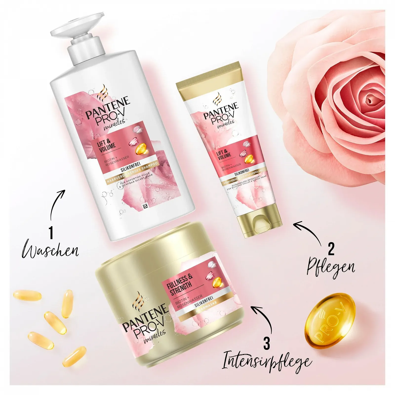 Шампунь Pantene Pro-V Lift & Volume для збільшення густоти волосся з біотином, без силікону 1000 мл з дозатором, фото №4