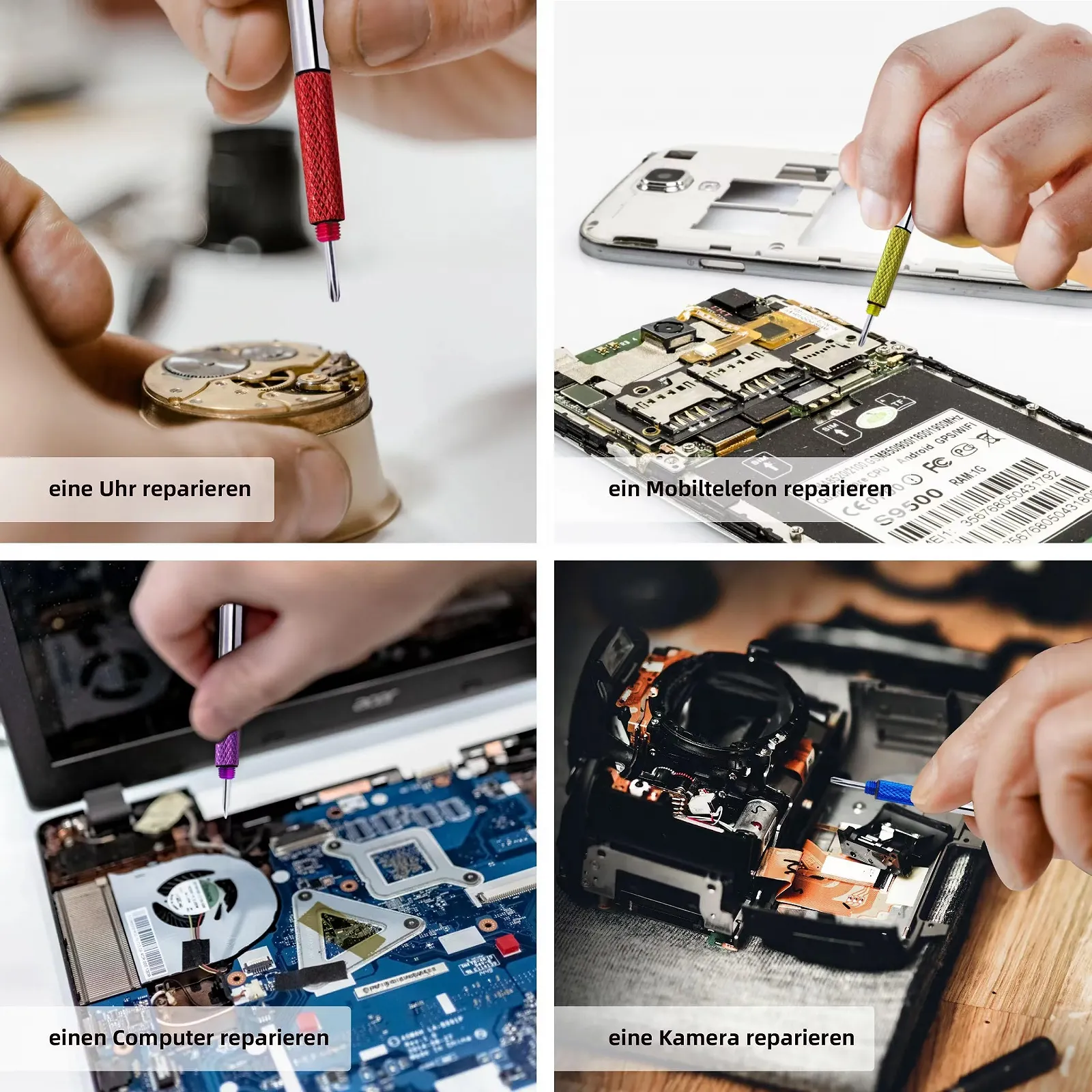 Набір Precision 4 в 1 Набір точних викруток для окулярів та годинників з брелоком із нержавіючої сталі, фото №5