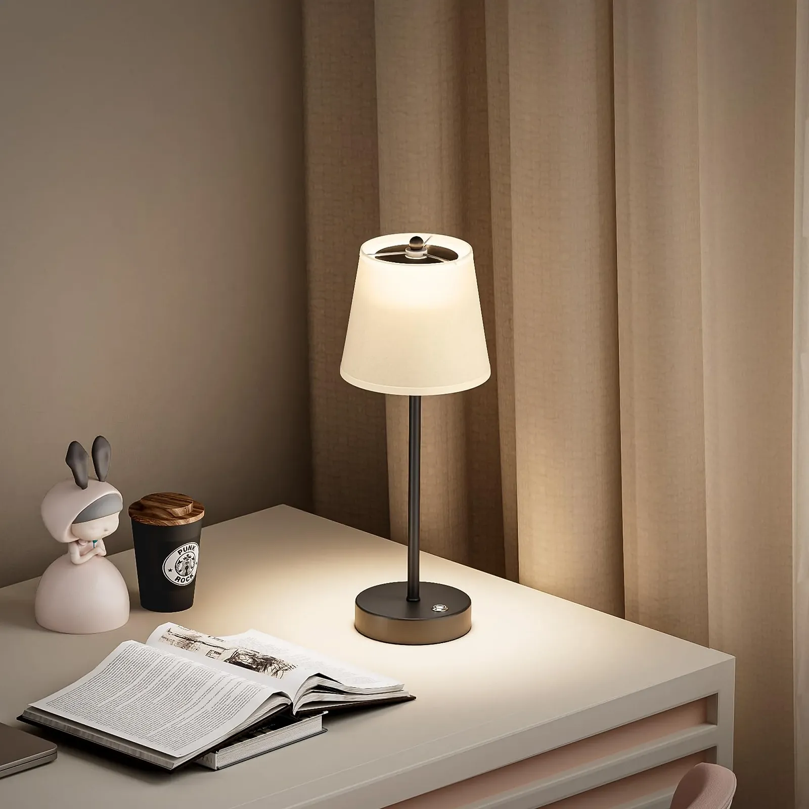 Настільна лампа Акумуляторна Бездротова 6000 мАг 40 см 4 Вт 2700-6000 K Сенсорна Чорна, фото №5