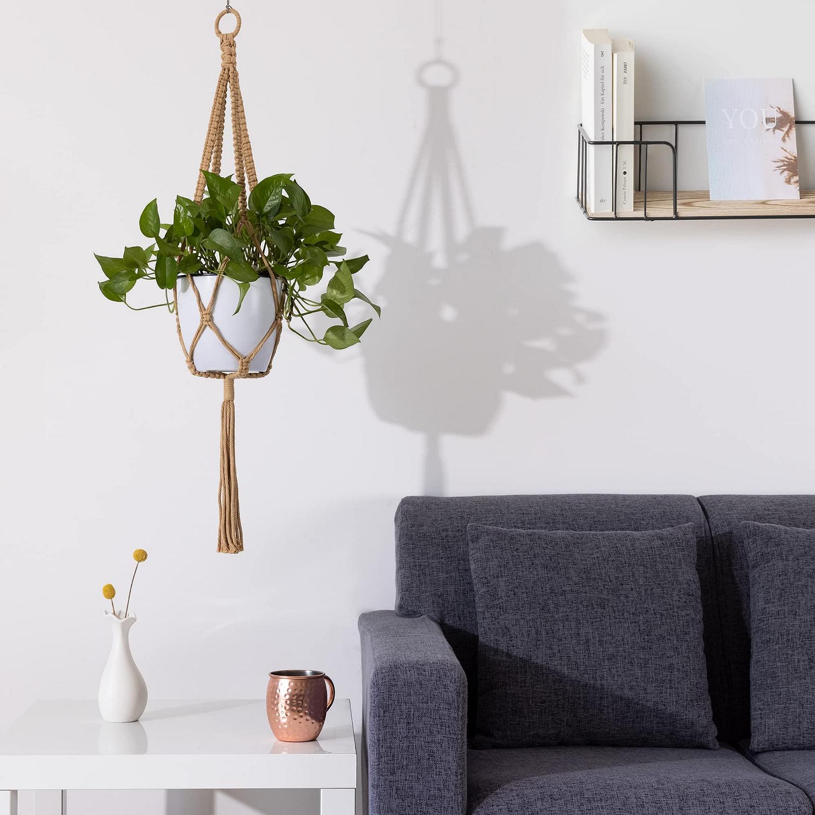 Підвісні тримачі для рослин макраме Navaris 5 шт. 100 см Бавовна, фото №2 Підвісні тримачі для рослин макраме Navaris 5 шт. 100 см Бавовна, фото №2