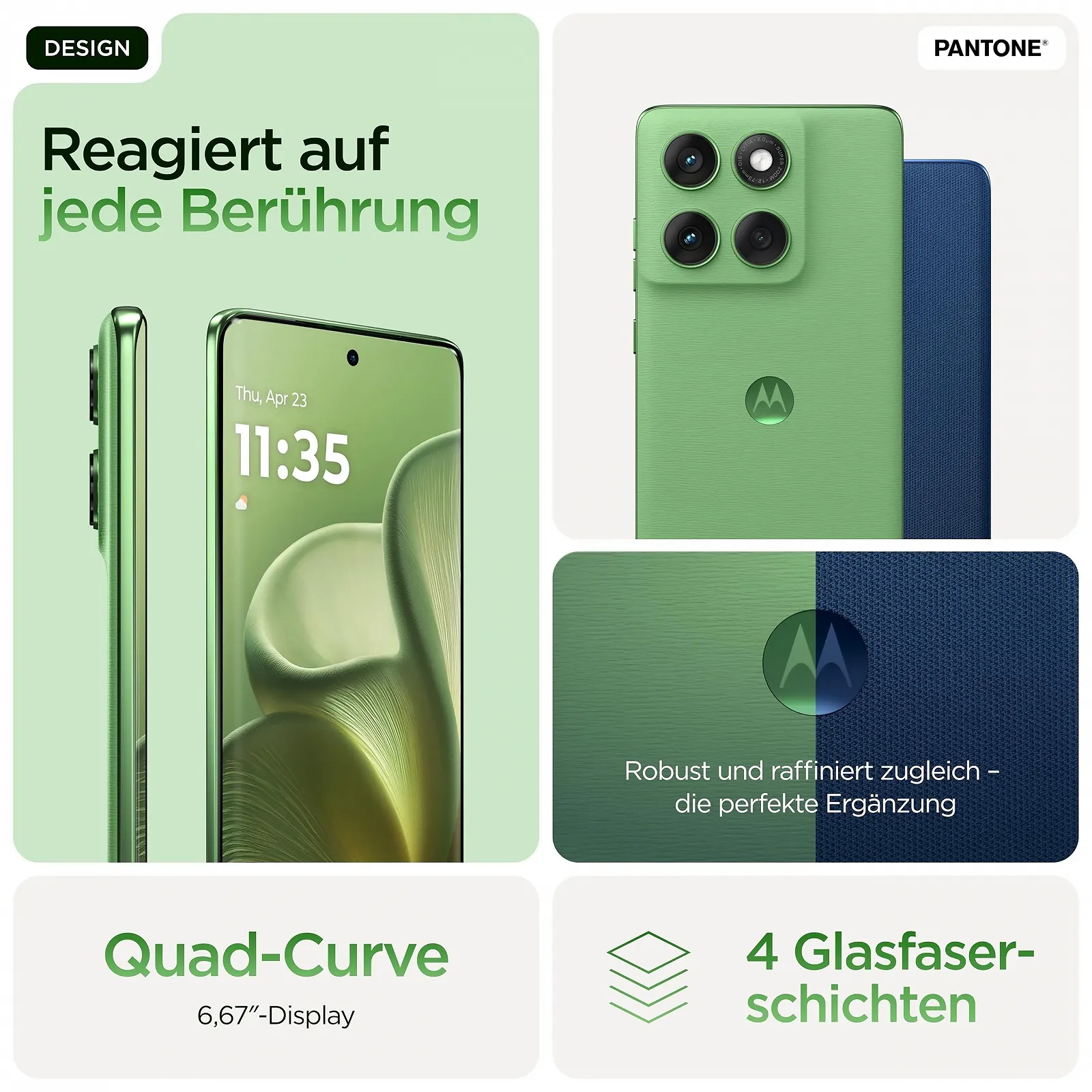 Смартфон Motorola Edge 60 6.67" POLED Gorilla Glass 7i 50 Мп Moto AI 12/512 ГБ 5100 мАг Pantone Shamrock з тримачем, фото №4 Смартфон Motorola Edge 60 6.67" POLED Gorilla Glass 7i 50 Мп Moto AI 12/512 ГБ 5100 мАг Pantone Shamrock з тримачем, фото №4