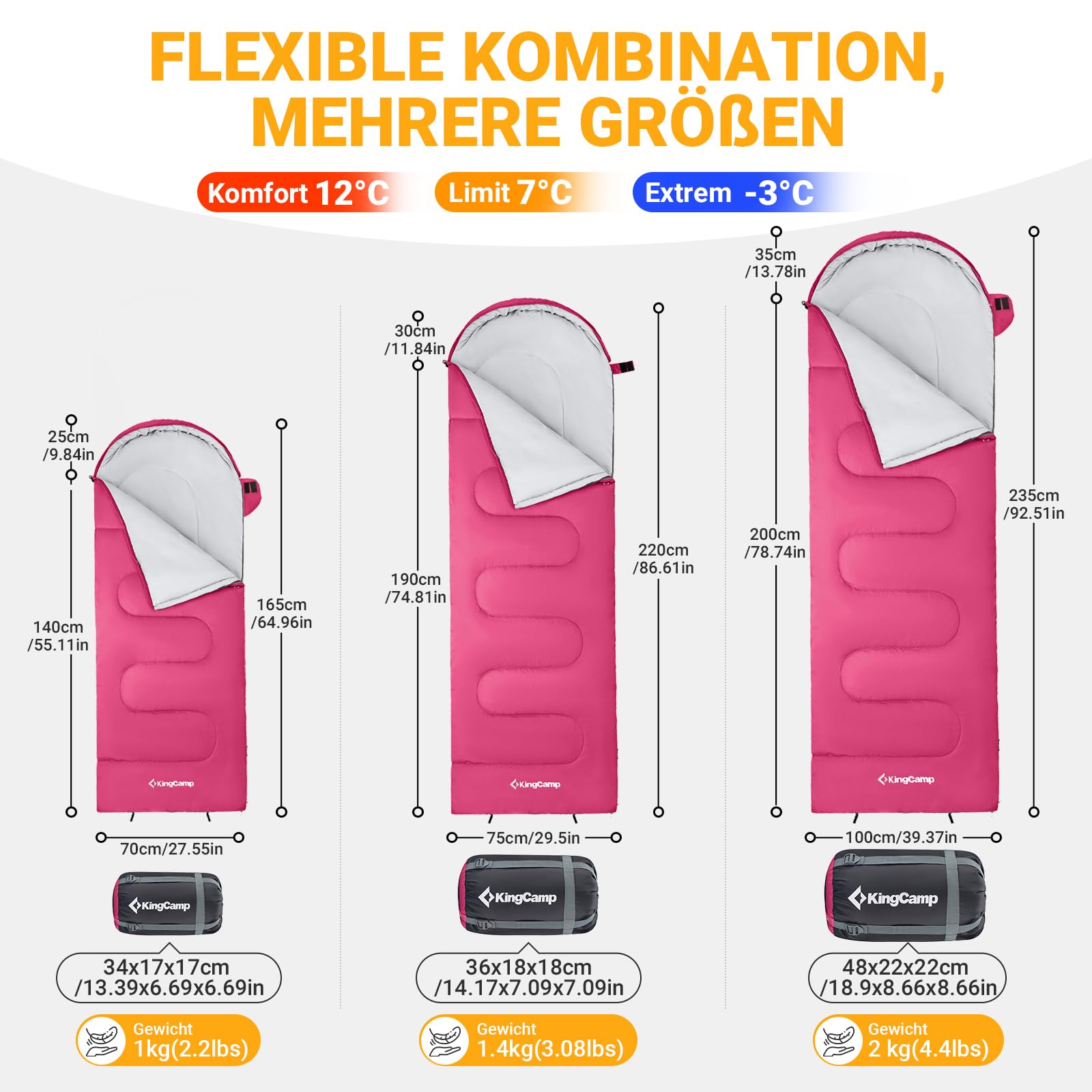 Спальный мешок KingCamp Blanket 1.0 кг Легкий Тёплый Для детей и взрослых 3-4 сезона С сумкой для переноски, фото №2