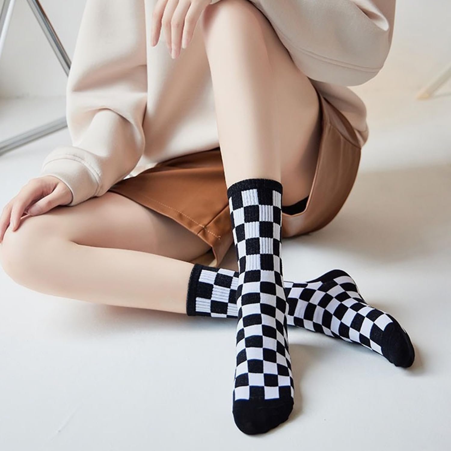 Носки в клетку Женские Модные и Трендовые Носки Спортивные Носки, 5 пар, фото №5