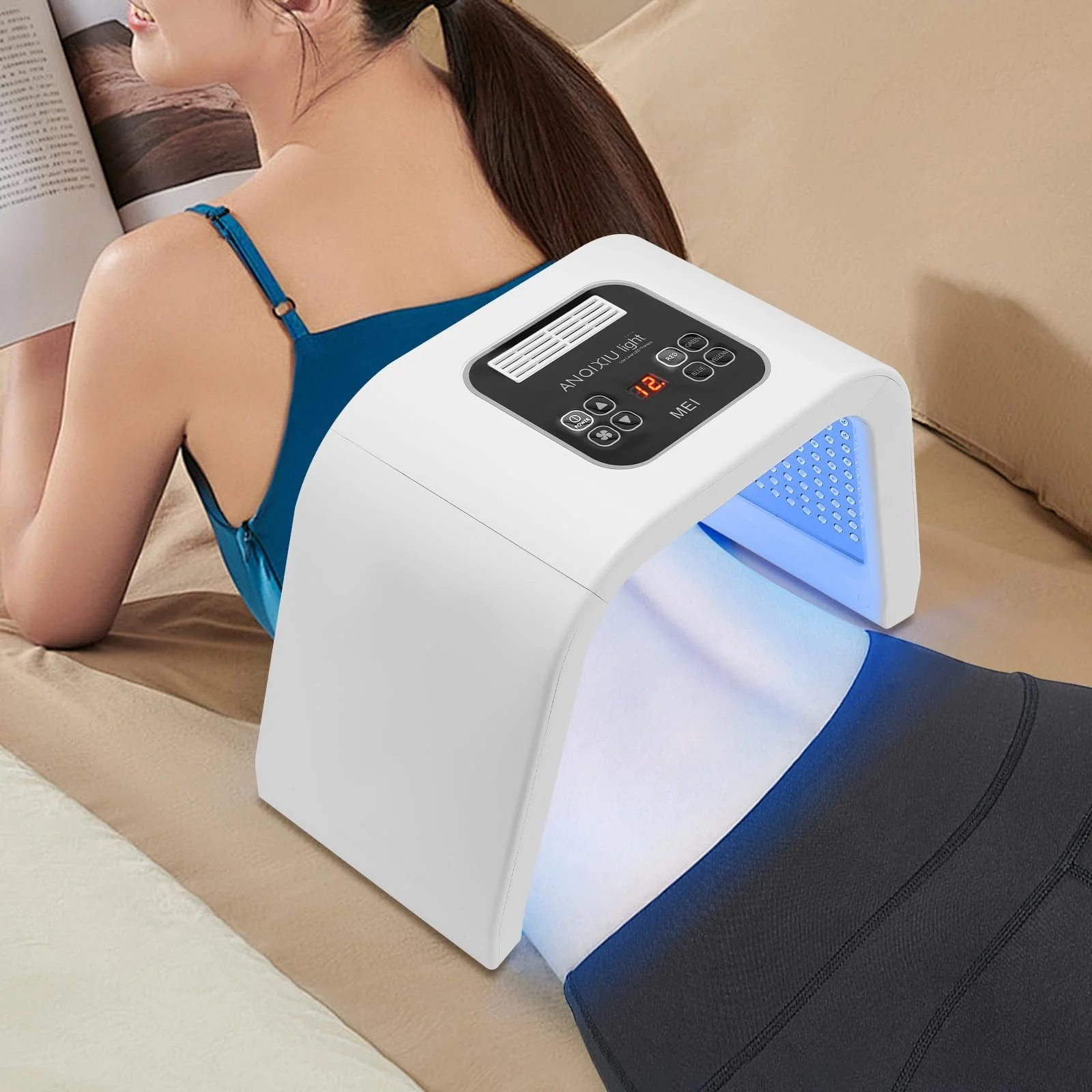 Маска для світлової терапії обличчя LED 7 кольорів з ближнім інфрачервоним світлом для омолодження шкіри, фото №5 Маска для світлової терапії обличчя LED 7 кольорів з ближнім інфрачервоним світлом для омолодження шкіри, фото №5