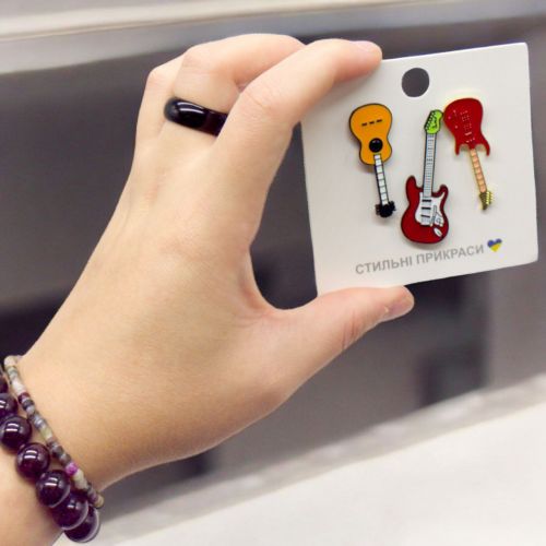 Металлические значки пины Гитары 3 штуки [tsi247270-TSI], фото №2