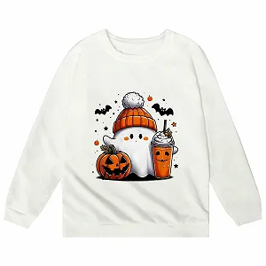 Рубашка с длинными рукавами для девочки Осень - Модная Хеллоуин кофта для детей с милым принтом и круглым вырезом, длинные рукава synthetic.ua - Фото 1