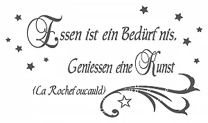 Наклейка на стіну timalo 68018-a1 Essen ist ein Need, Genießen ein Kunst – La Rochefoucauld зі зірками - Фото 1