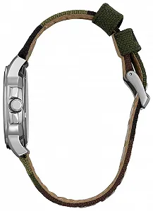 Часы Citizen Garrison Мужские 3 стрелки день дата Eco Drive Нейлоновый ремешок Арабская разметка 100 метров водонепроницаемость люминесцентные стрелки и маркеры synthetic.ua - Фото 1