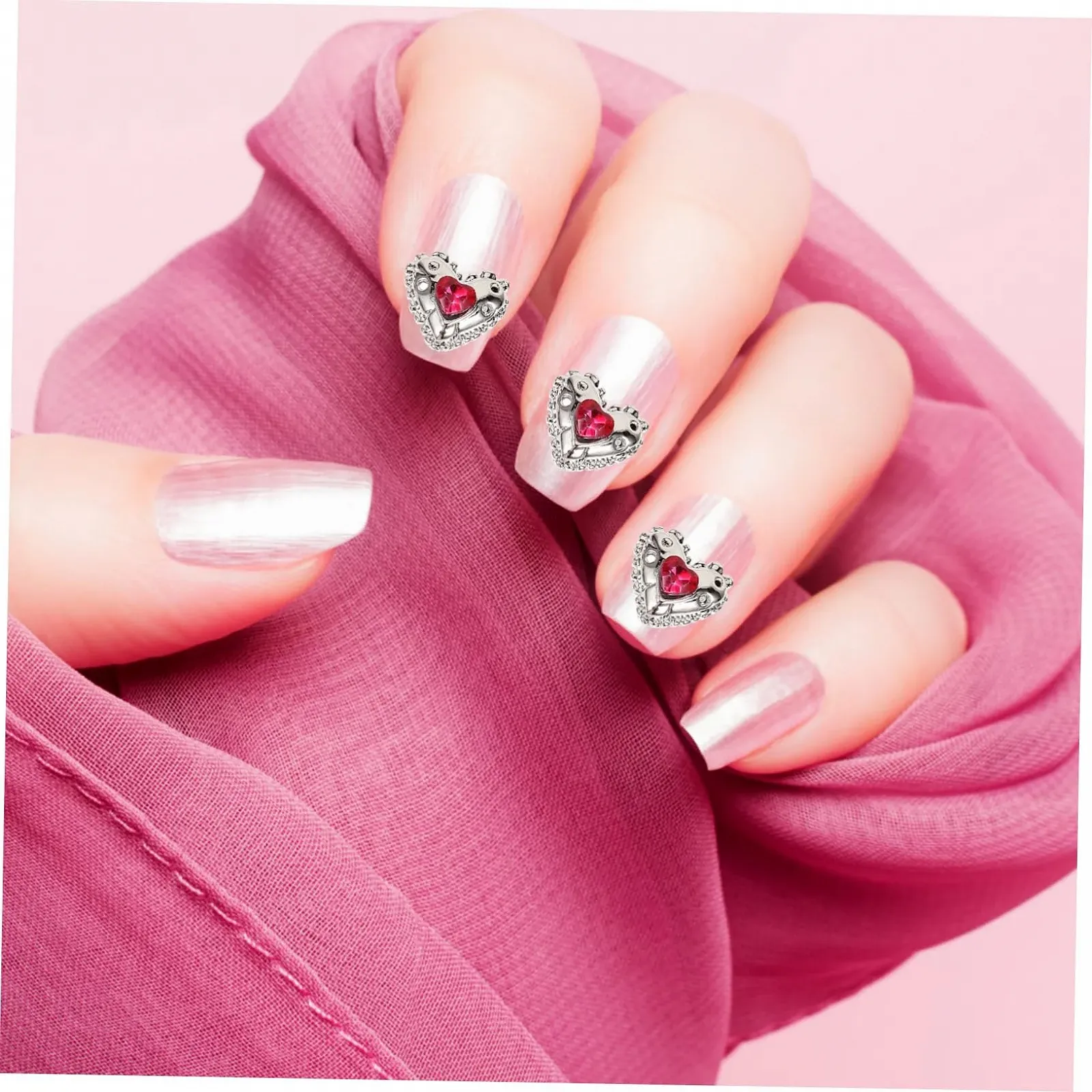 Підвіски для нігтів Прикраса для нігтів Серце 25 шт, фото №3