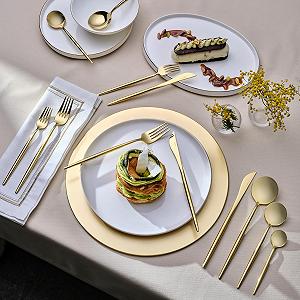 Набір столових приборів Karaca Jupiter Premium Boxed Shiny Gold на 12 персон, 84 предмети synthetic.ua - Фото 1