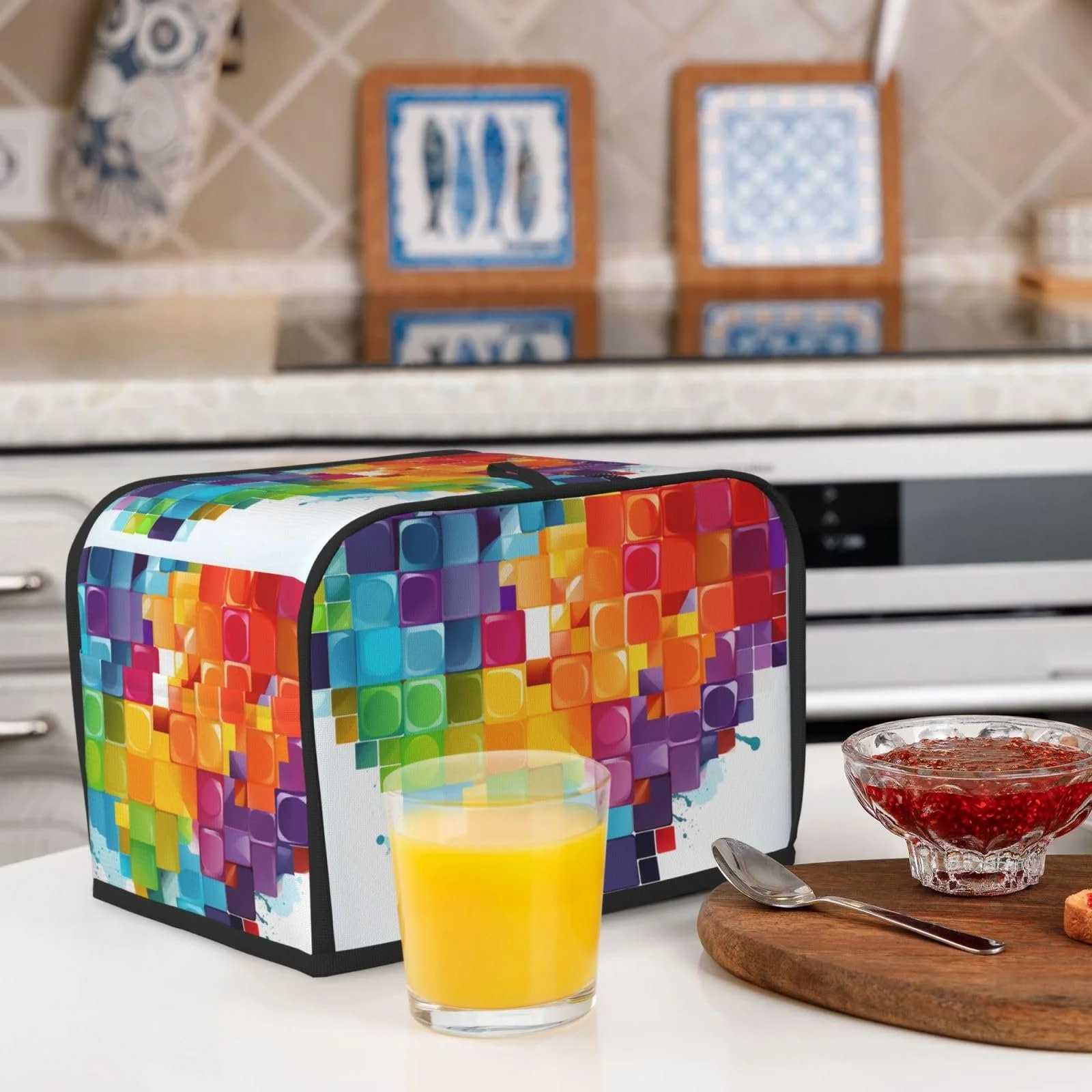 Чохол для тостера на 2 скибки Buntes Herz, різнокольорове серце, фото №4 Чохол для тостера на 2 скибки Buntes Herz, різнокольорове серце, фото №4