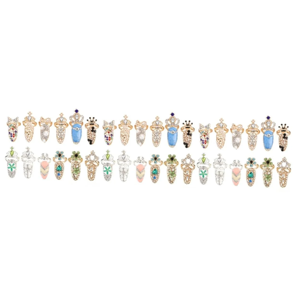 Набор страз для ногтей WOONEKY 3 шт. Модные украшения для маникюра, драгоценные камни и подвески, 12 шт. x 3, фото №1