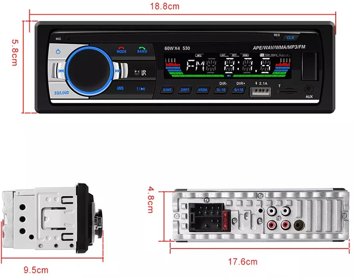 Автомагнітола NK-530 / Bluetooth / AUX / USB / 1DIN, фото №8