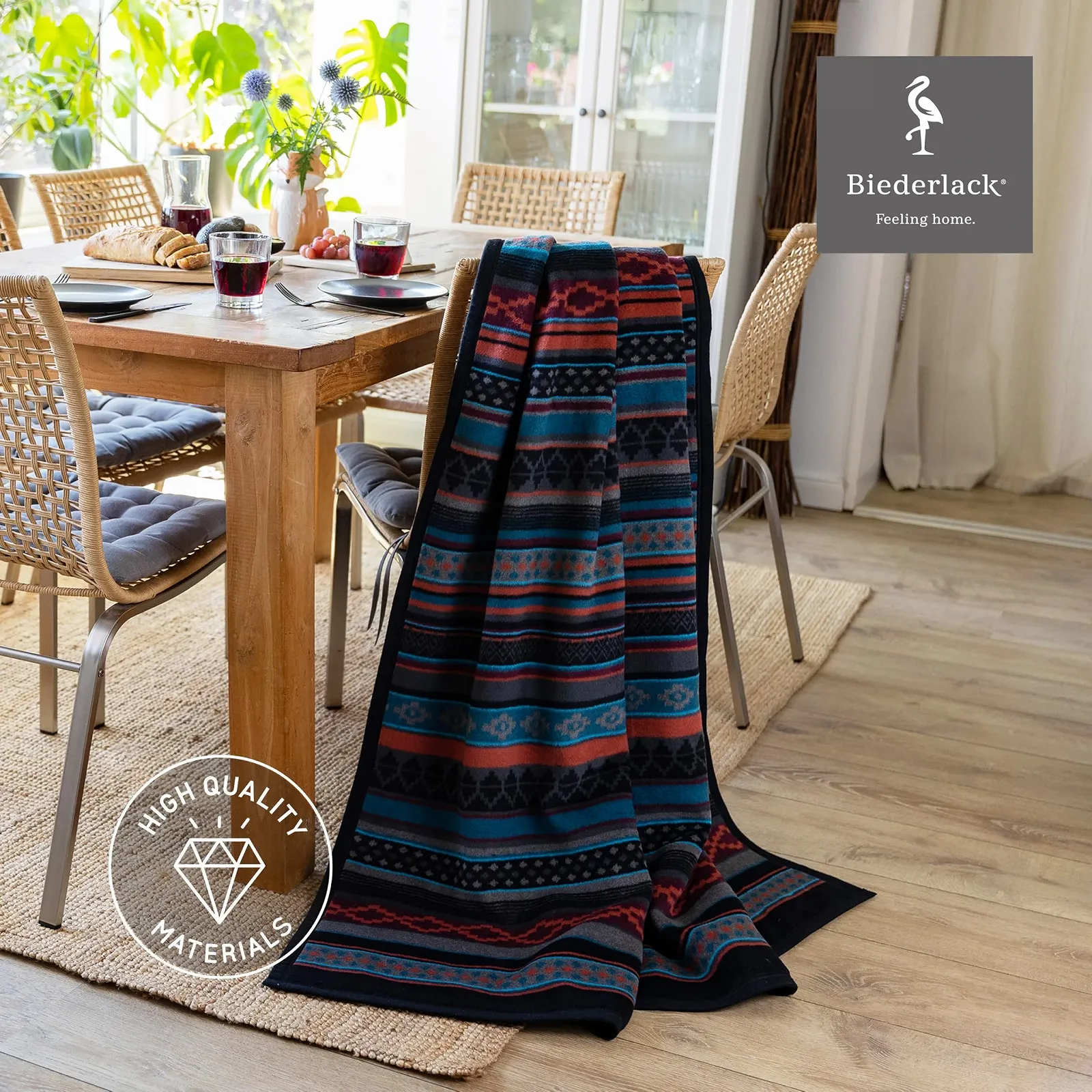 Плед Biederlack Fluffy Cuddly Tribal Mix I Зроблено в Німеччині I Oeko-Tex, фото №4