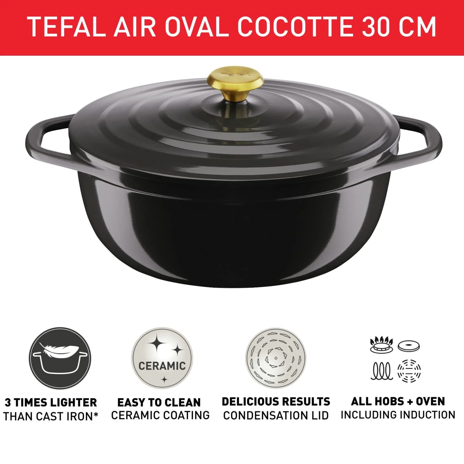 Каструля Tefal Air E2558904 30 см овальна литий алюміній індукційна Grey, фото №6