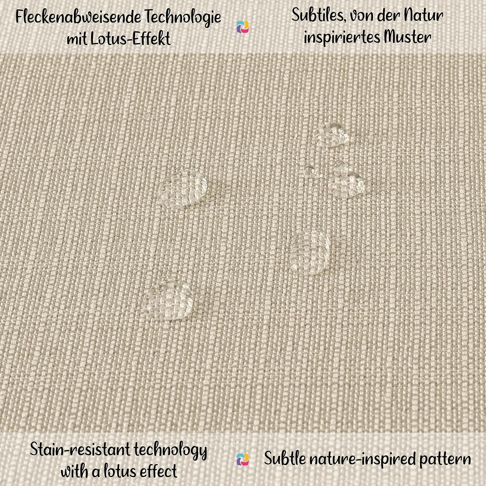 Скатертина O1-P130 під льон плямозахисна Beige 80 x 120 см, фото №4