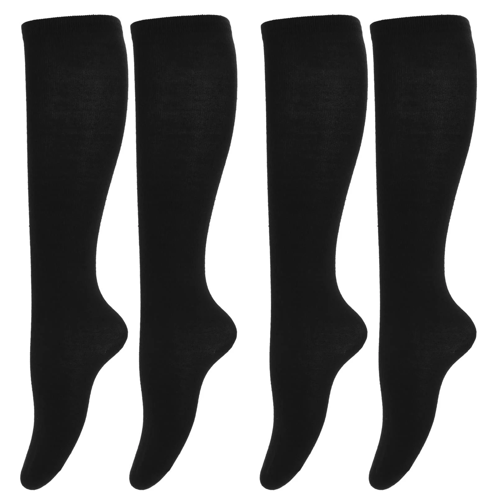 Женские хлопковые гольфы Sibba 2 пары Зимние теплые высокие носки полосатые Черный, фото №8