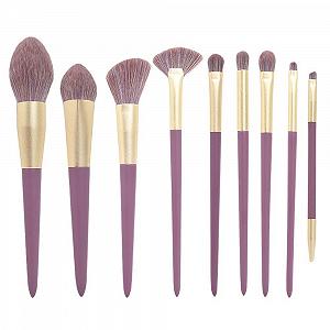 Набір кистей для макіяжу 9 шт. з косметичкою Purple-9 Set - Фото 1