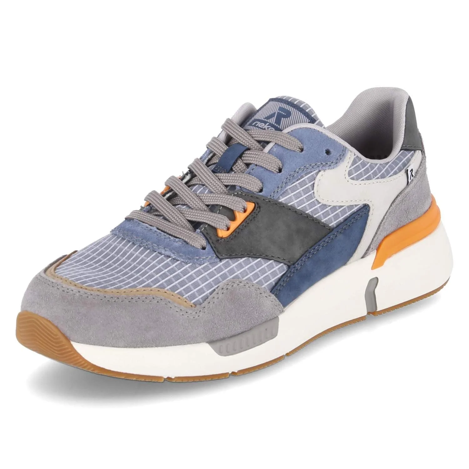 Кросівки Rieker Низькі Сірий Помаранчевий Шкіра і Текстиль, фото №2