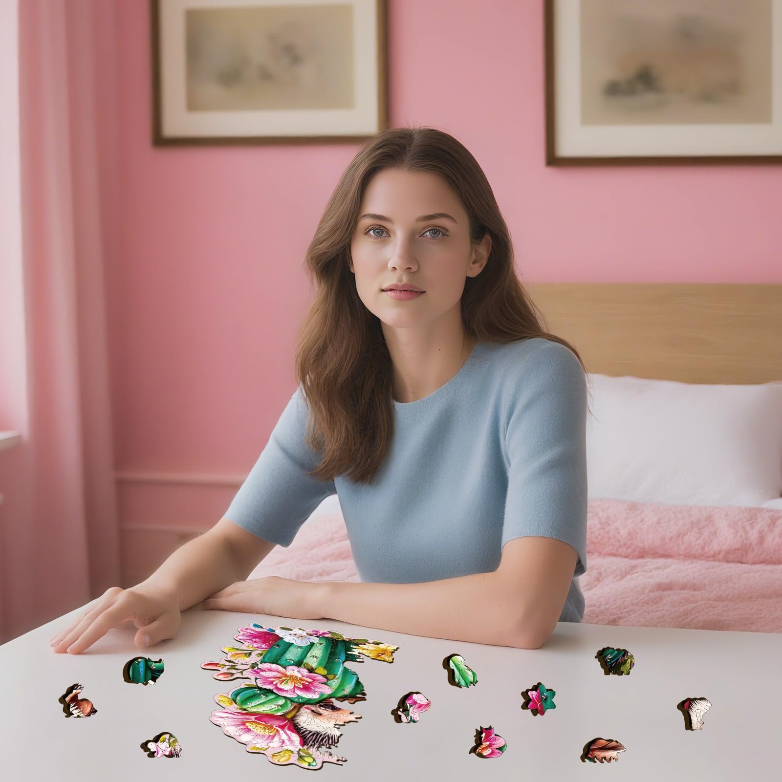 Деревянный пазл GLOBLELAND Hedgehog Cactus 200 деталей Неправильной формы Уникальный, фото №5 Деревянный пазл GLOBLELAND Hedgehog Cactus 200 деталей Неправильной формы Уникальный, фото №5