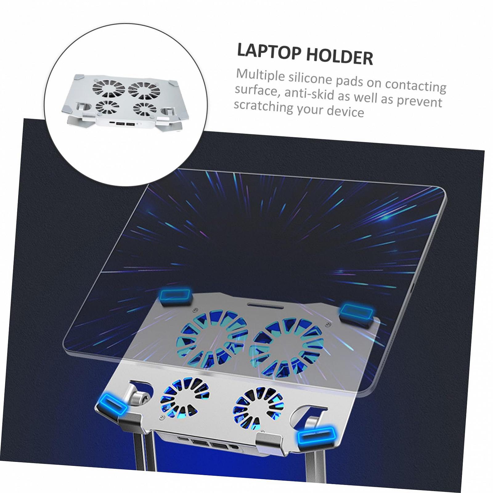 Підставка для ноутбука регульована по висоті Happyyami з тихими охолоджуючими вентиляторами, ергономічна, фото №8