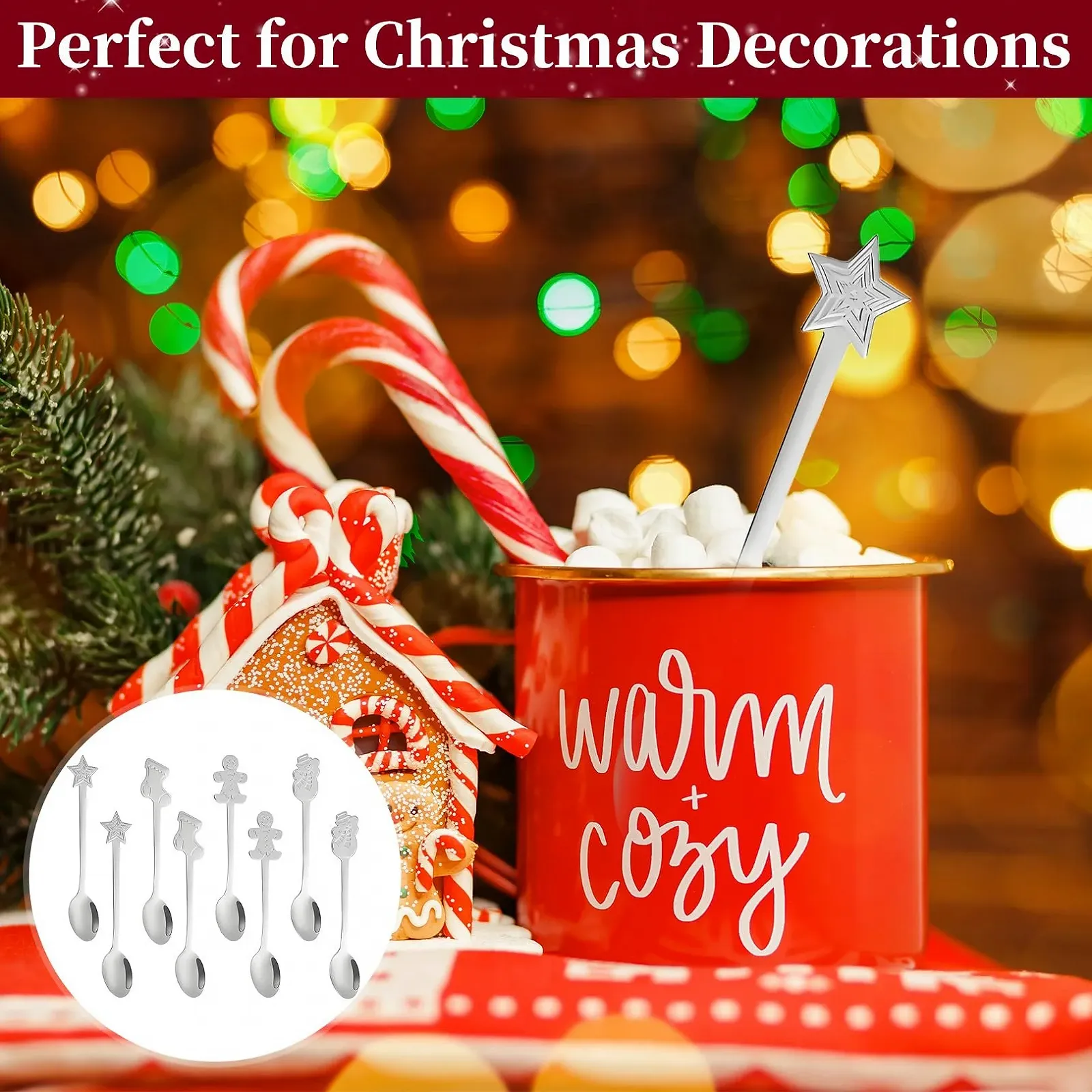 Ложка Різдвяна 8 предметів Срібний колір, фото №4