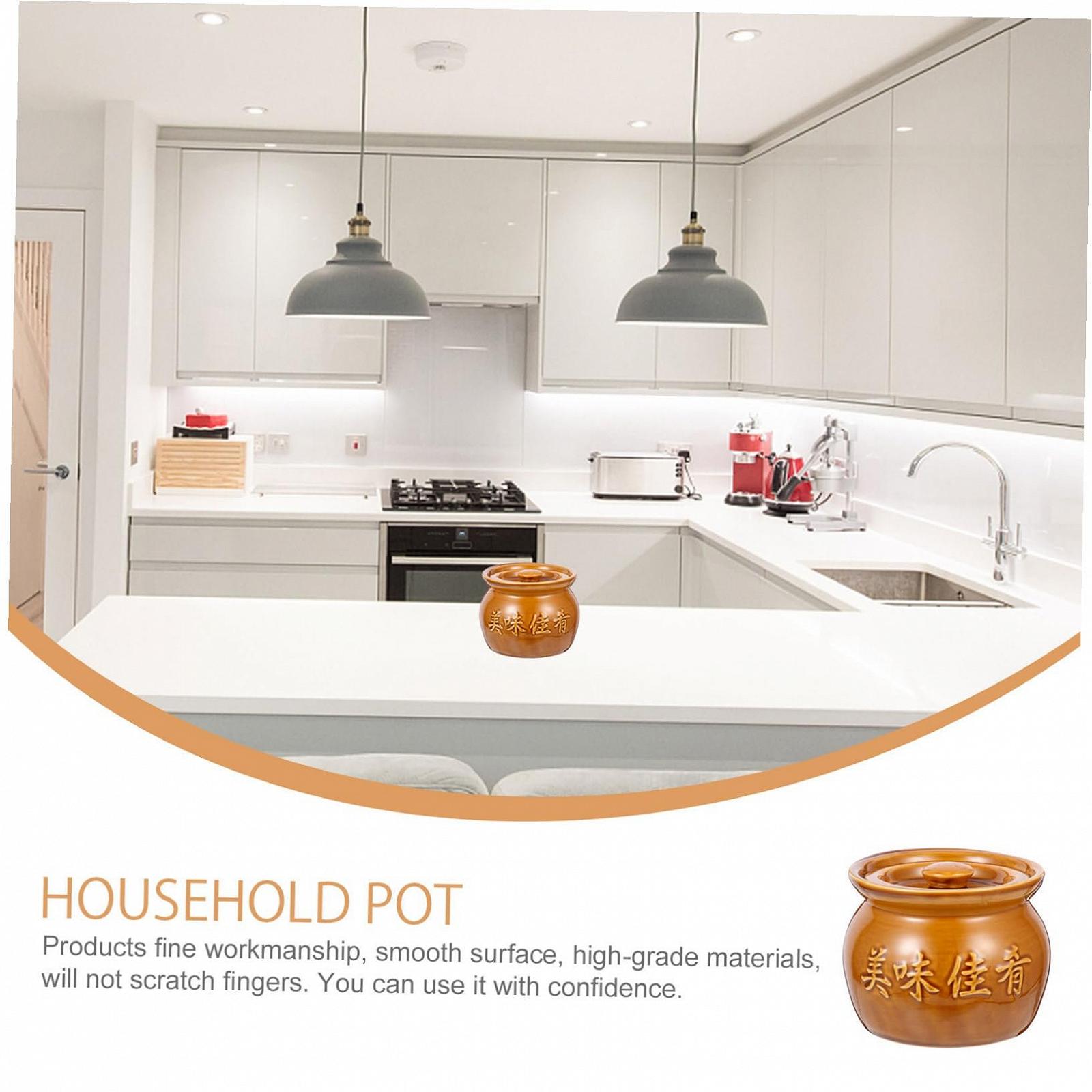 Горшок для запекания керамический 400 мл с крышкой Коричневый, фото №4 Горшок для запекания керамический 400 мл с крышкой Коричневый, фото №4