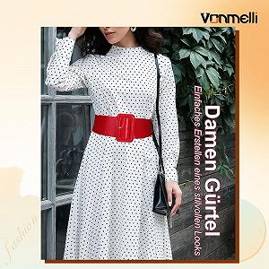 Эластичный широкий женский пояс VONMELLI - Эластичный модный пояс для платья synthetic.ua - Фото 1