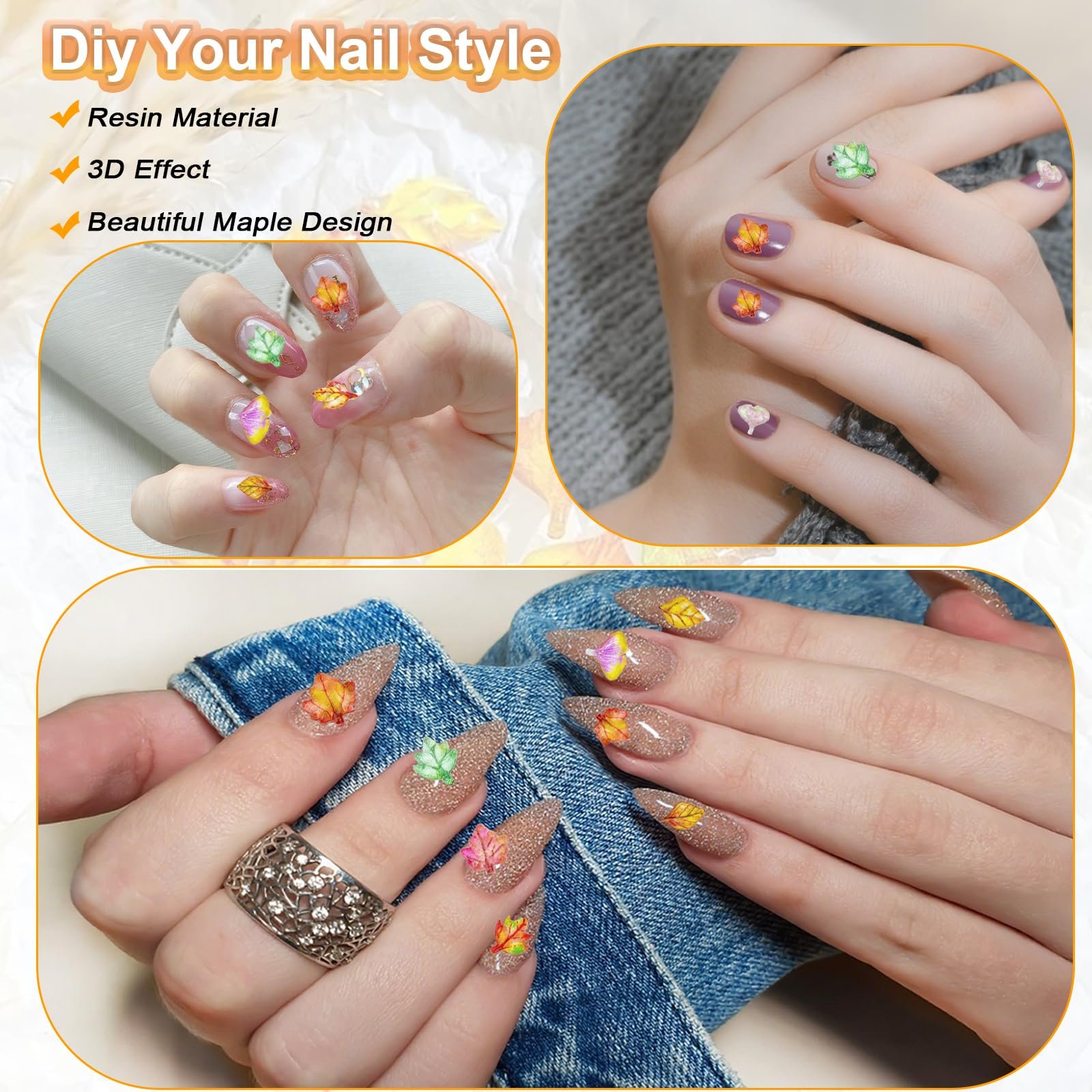 Прикраса для нігтів Листок Клена, 25 шт, фото №4