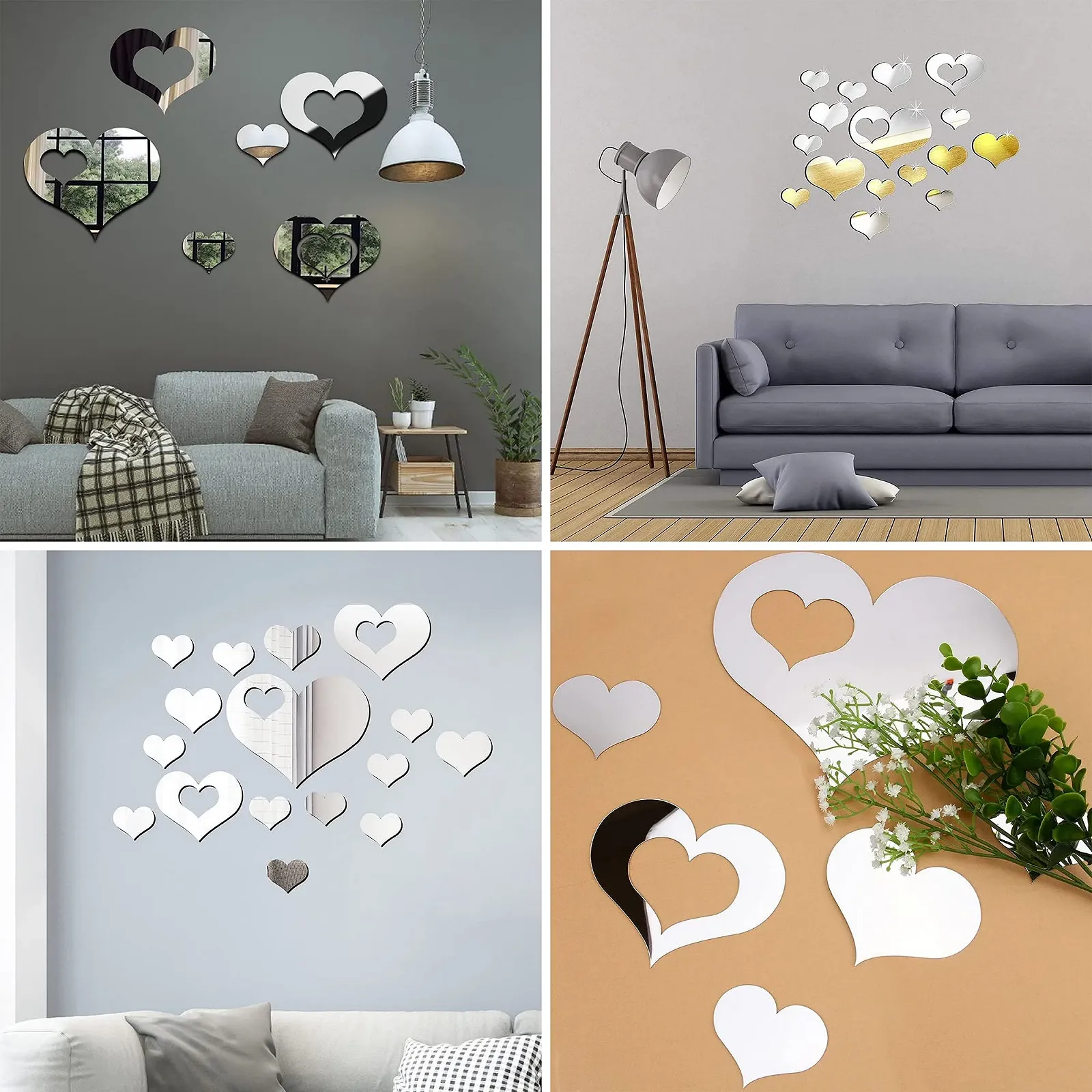 Набір наклейок на стіну 16 шт Acrylic Mirror Effect, фото №6 Набір наклейок на стіну 16 шт Acrylic Mirror Effect, фото №6