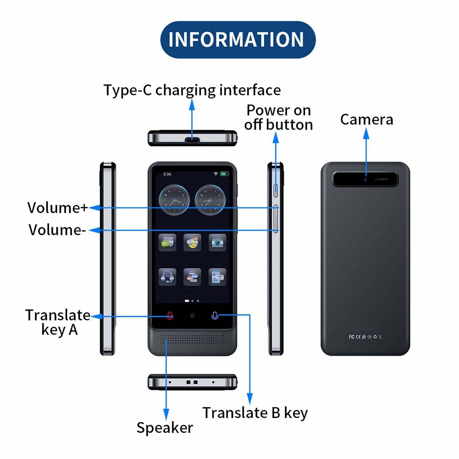 Перекладач мови Gowenic AI, екран високої чіткості, двостороння підтримка, фото №4 Перекладач мови Gowenic AI, екран високої чіткості, двостороння підтримка, фото №4