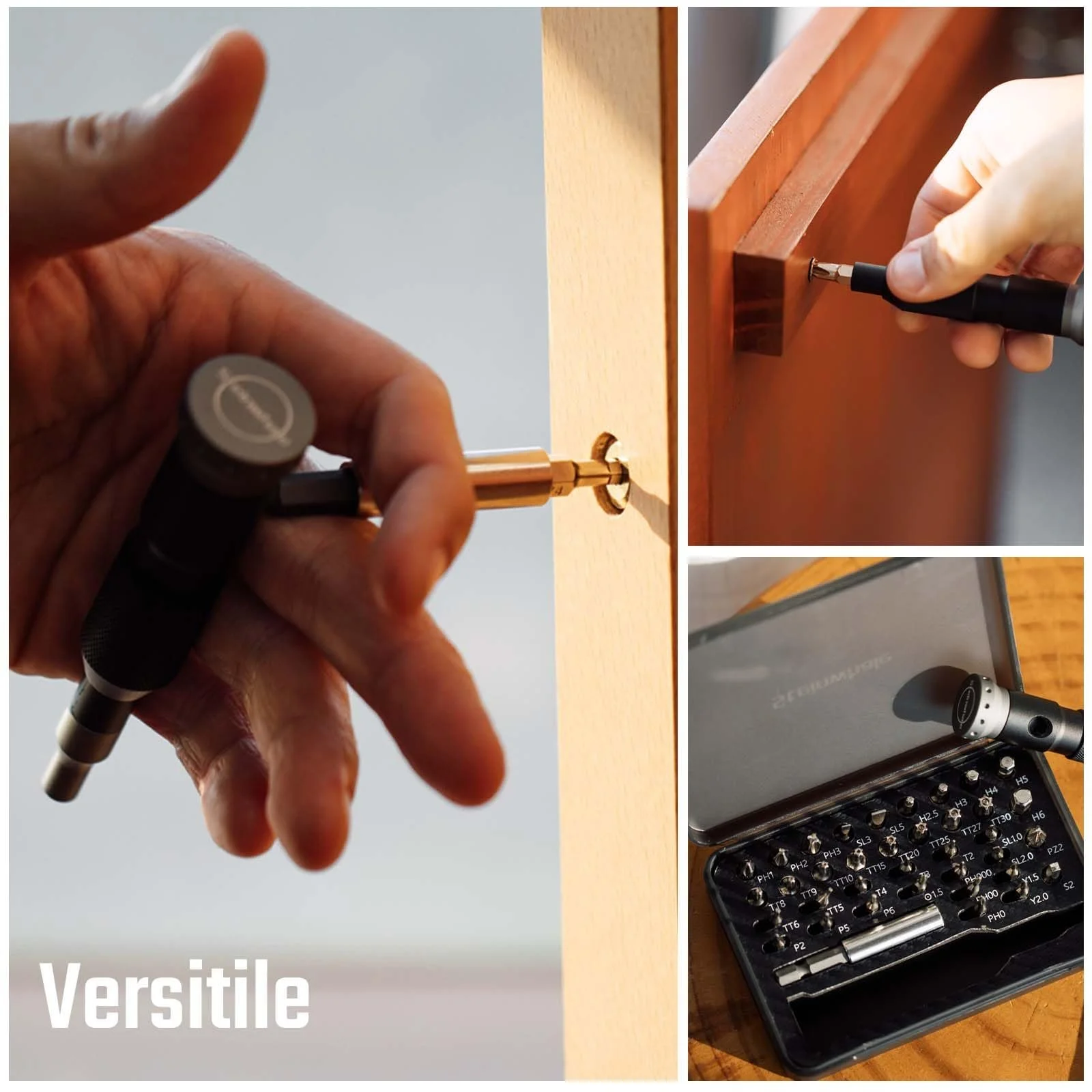 Набір викруток Steinwhale 39-в-1 T-Handle S2 Steel 1/4 дюйма та 4 мм, фото №2