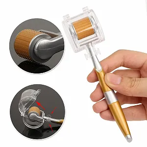 Дермароллер Титановый с Микроиглами для Ухода за Лицом и Телом, Способствует Росту Бороды у Мужчин, Уменьшает Выпадение Волос (0,5 мм) synthetic.ua - Фото 1